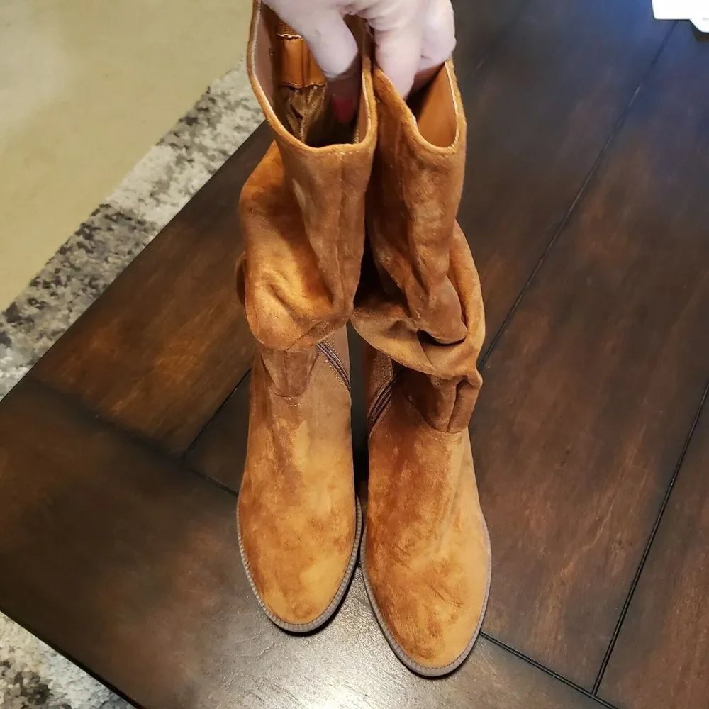 Kenneth Cole‎ Reaction Sonia Slouch Boots Women's Size 7.5 Caramel Brown